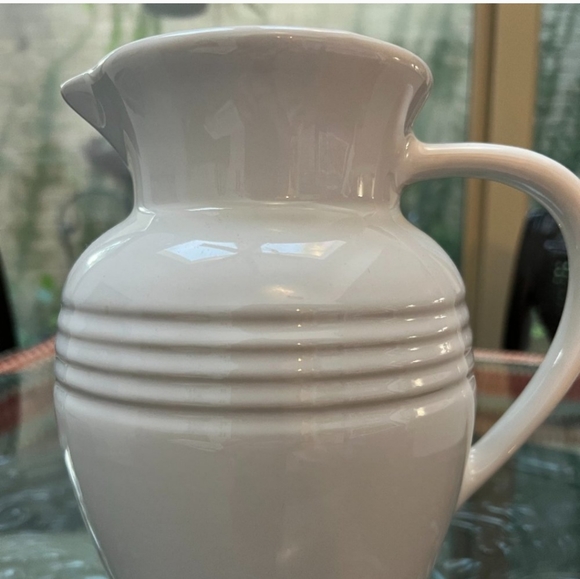 Le Creuset Dining Le Creuset White Stoneware Pitcher Poshmark
